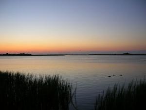 island coast at sunset
