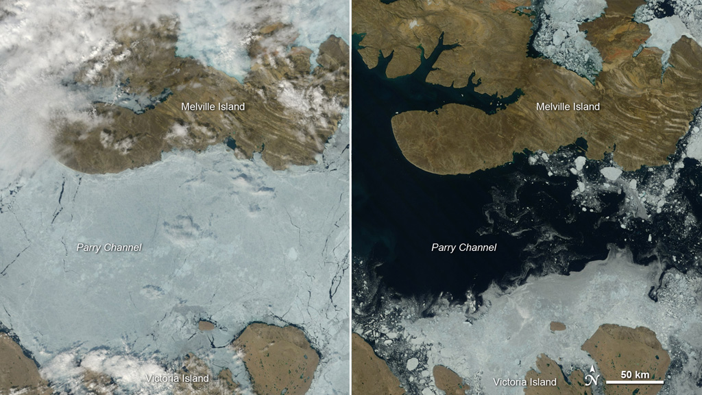 Rapidly Shrinking Ice in the Northwest Passage U.S. Climate