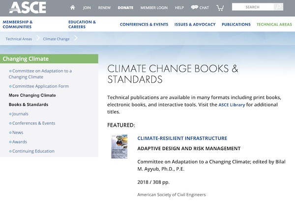 ASCE Climate Change Books & Standards
