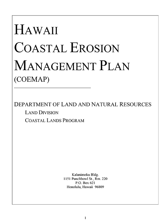 Coastal Erosion Management Plan | State of Hawaii
