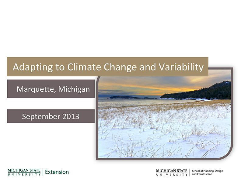 Adapting to Climate Change and Variability | Marquette, Michigan