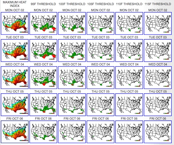 Maximum Heat Index Forecasts