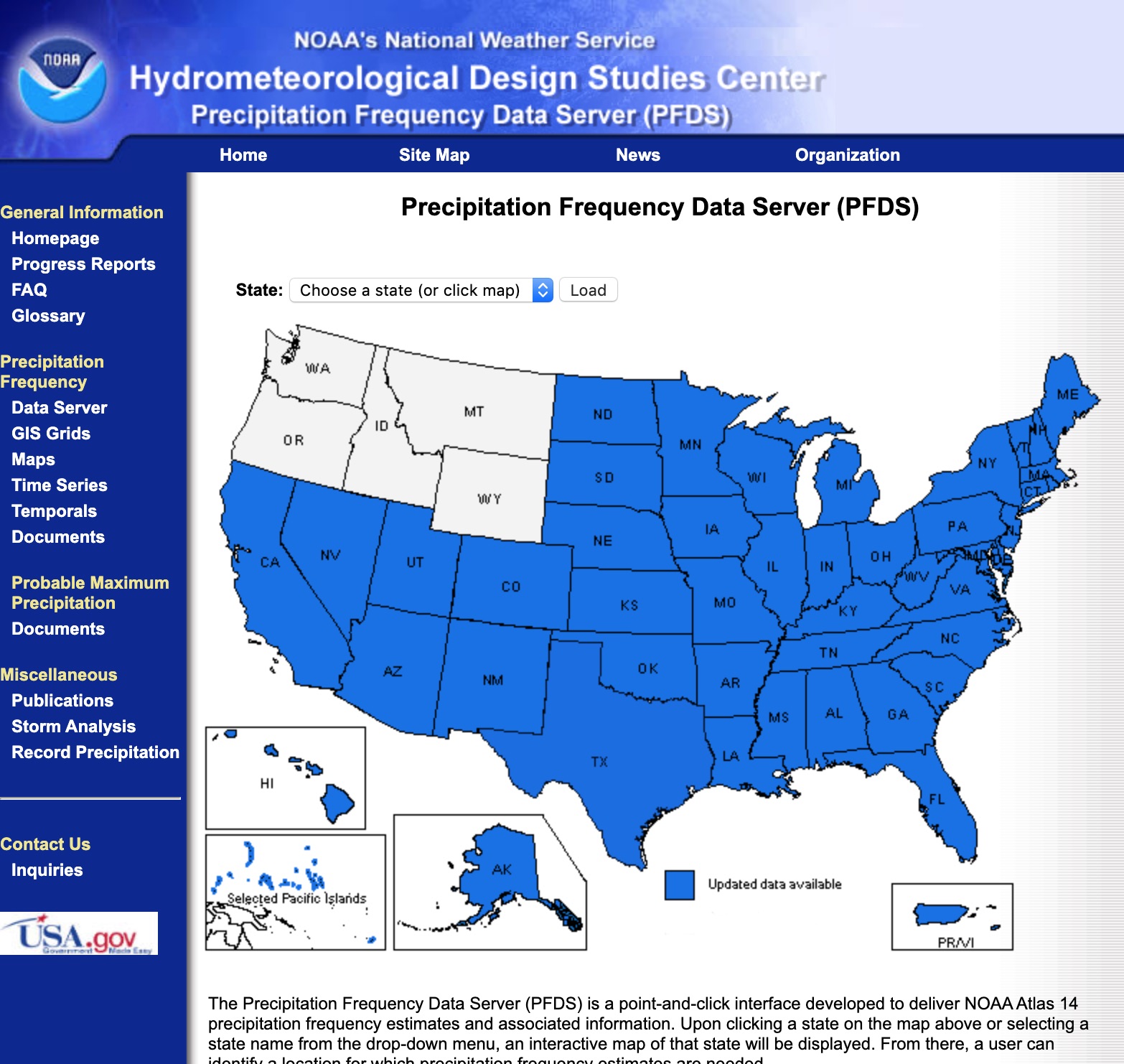 NOAA Atlas 14 Precipitation Frequency Data Server
