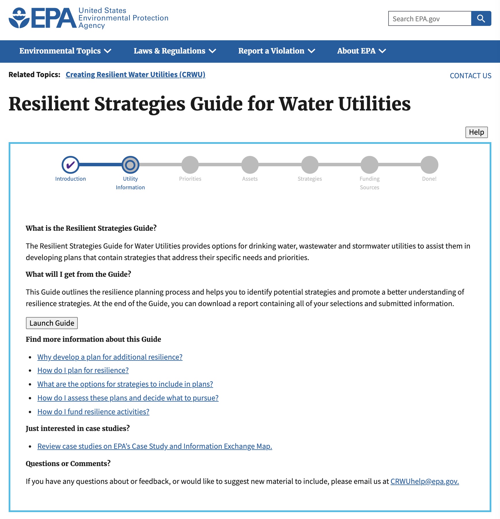Resilient Strategies Guide for Water Utilities