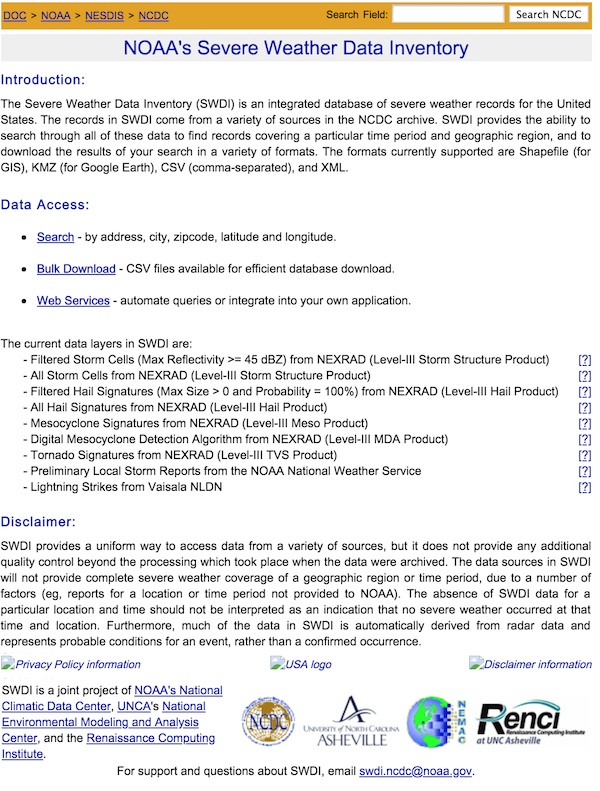 NOAA's Severe Weather Data Inventory