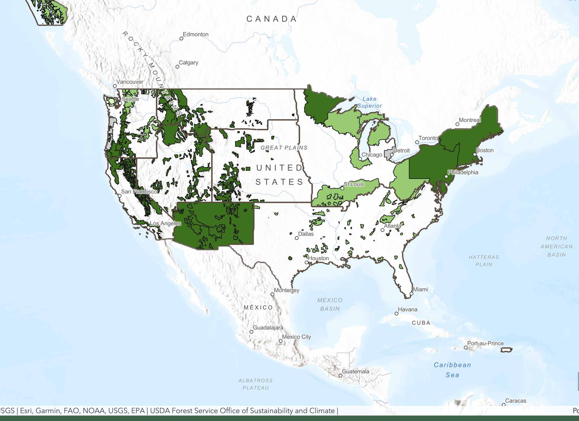 USFS Climate Gallery - Climate Change Vulnerability Assessments Across the Nation StoryMap