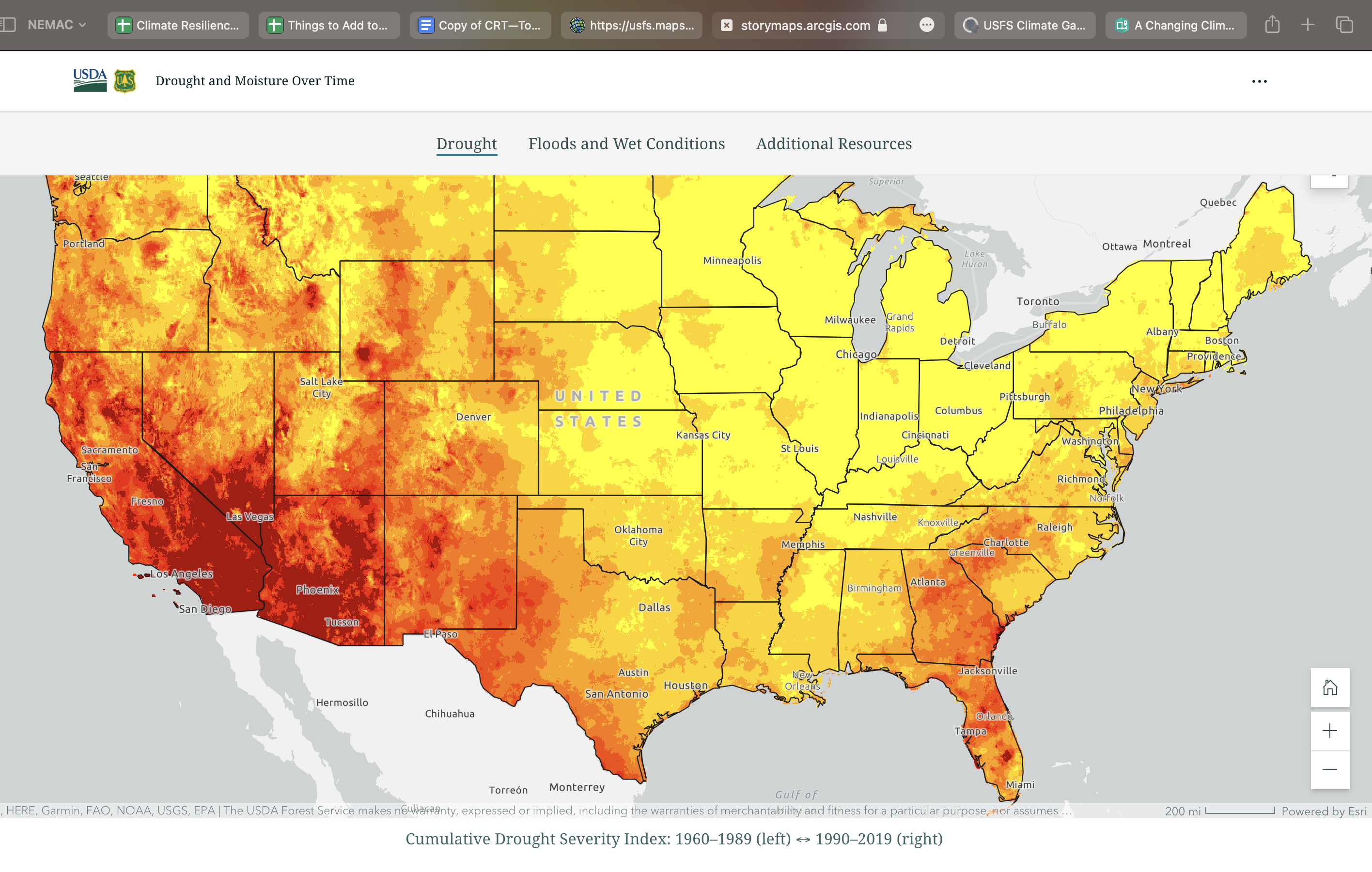 USFS Climate Gallery - Drought and Moisture Over Time StoryMap