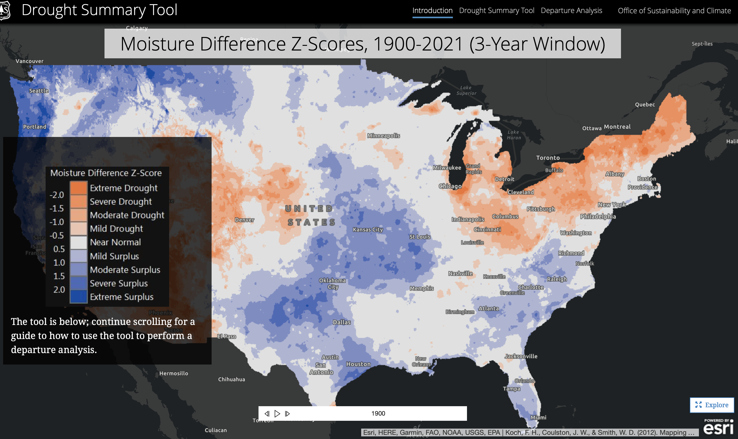 USFS Climate Gallery - Drought Summary Tool StoryMap