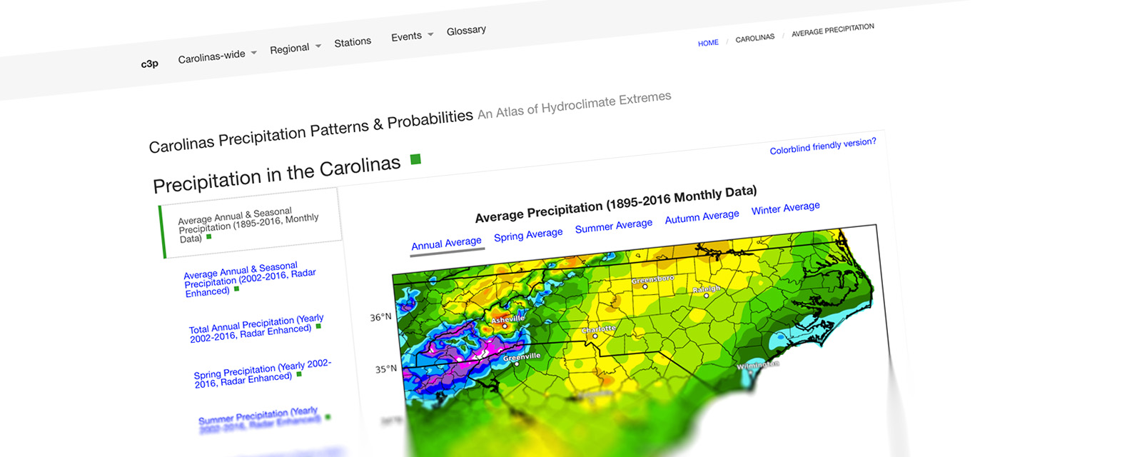 Carolinas Precipitation Patterns & Probabilities Atlas (c3p)