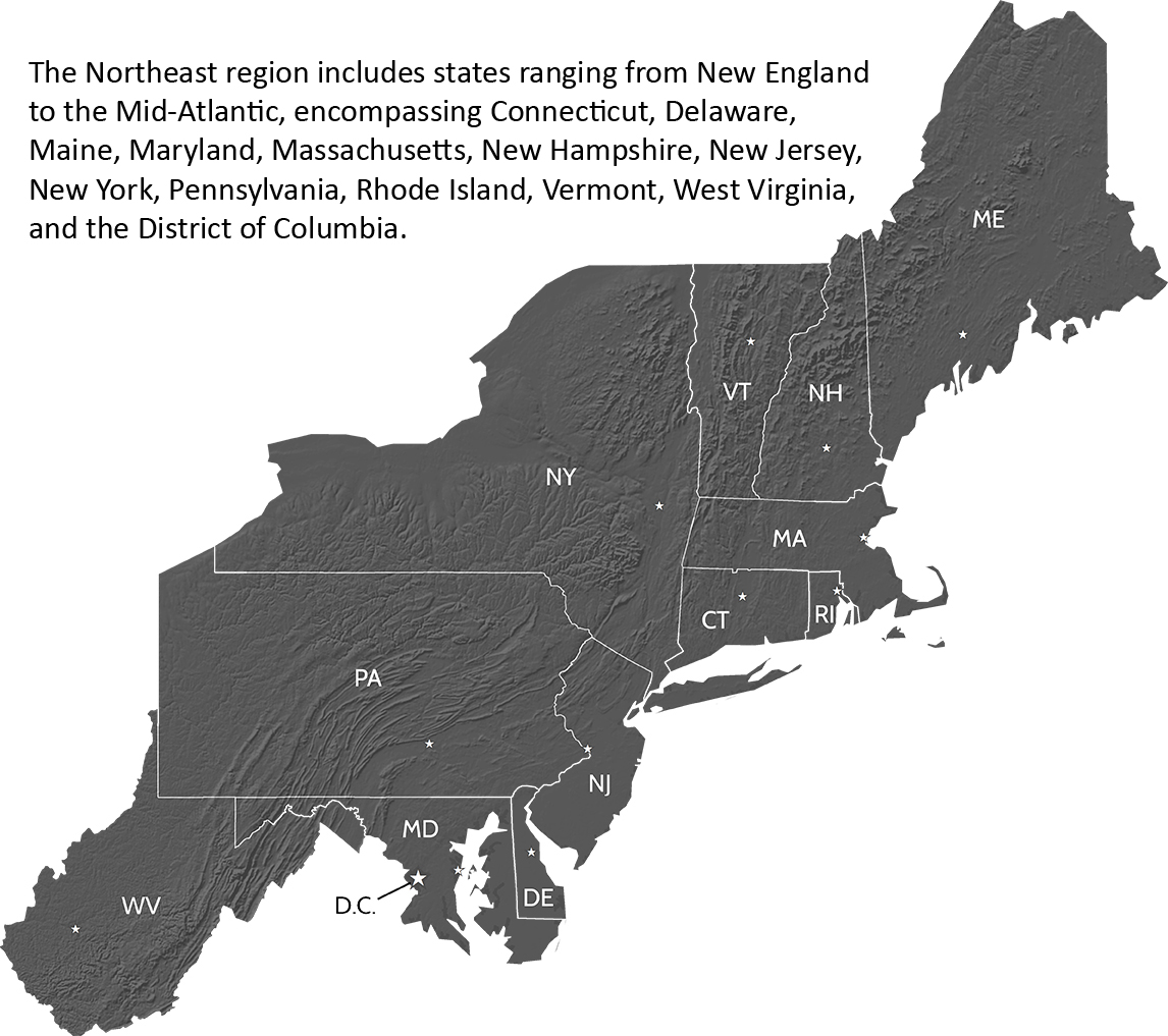 northeastern us map