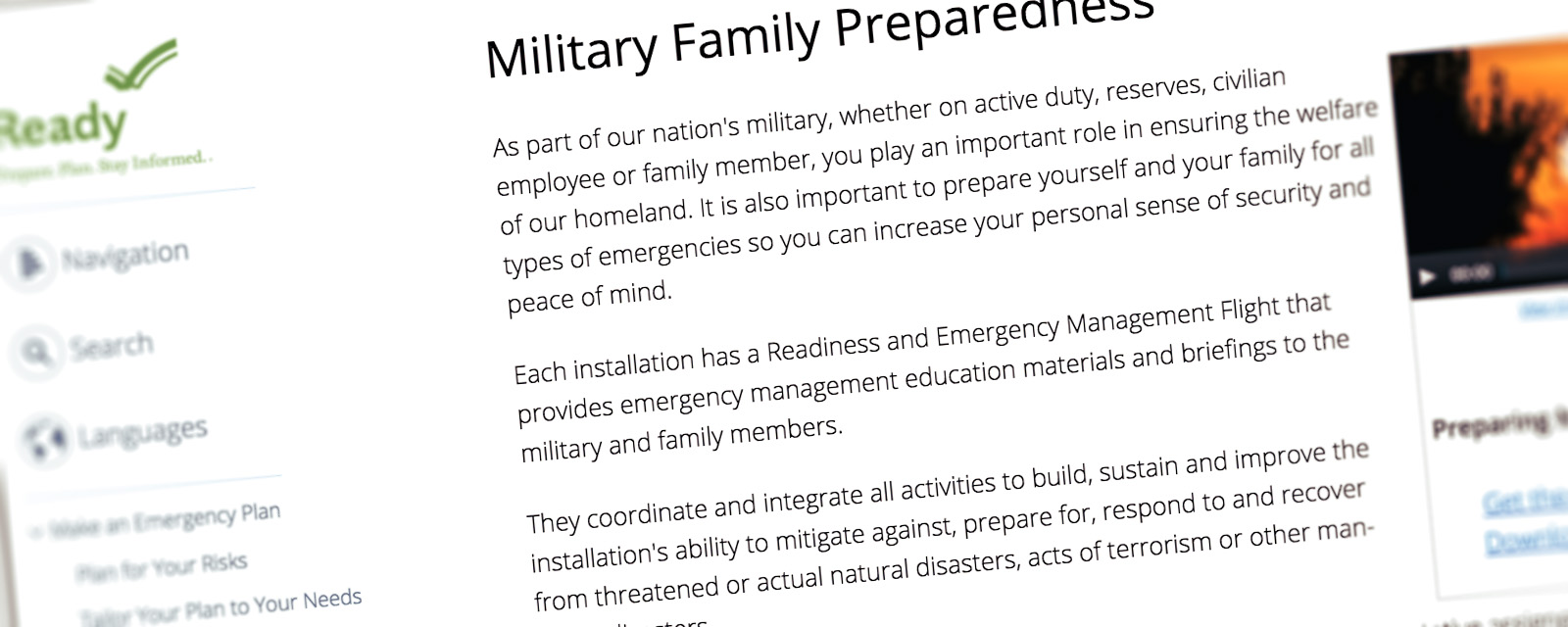 Ready Campaign | Military Family Preparedness
