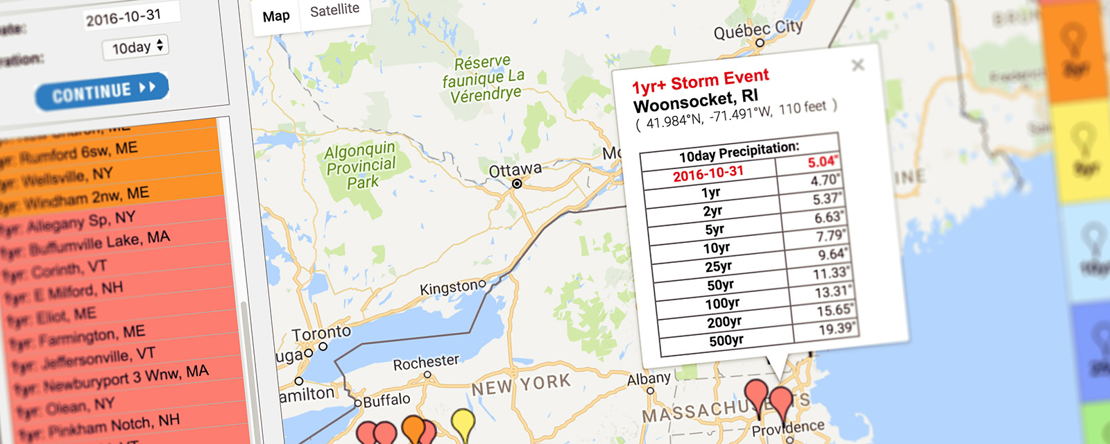 Precip.net: Extreme Precipitation in New York and New England