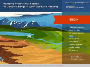 Preparing Hydro-Climate Inputs for Climate Change in Water Resource Planning Promo image for the course Preparing Hydro-Climate Inputs for Climate Change in Water Resource Planning