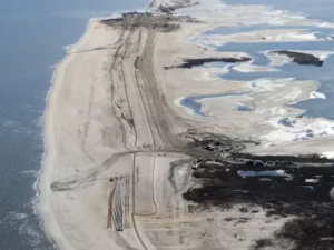 aerial view of a tidal marsh