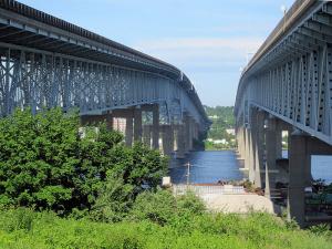 two bridges over water