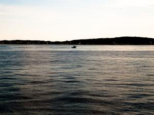 casco bay with boat