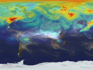 Map of Earth with rainfall detected