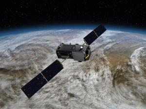 satellite with earth in background