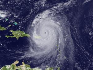 satellite image of a hurricane