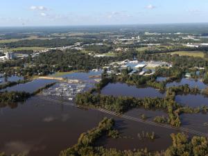 aerial image of flood