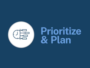 Prioritize and Plan text and icon