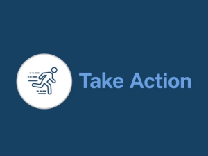 Take Action text and icon