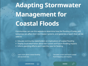 Screenshot of Adapting Stormwater Management for Coastal Floods tool homepage.