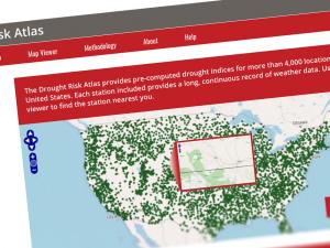Screen capture from the Drought Risk Atlas website