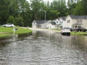 Flooded residential street