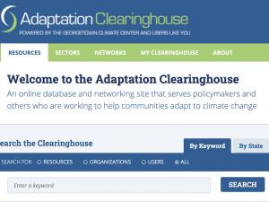 Screen capture from Georgetown Adaptation Clearinghouse