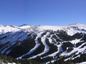 View of Loveland Ski Area from above the Eisenhower Tunnel in Colorado.