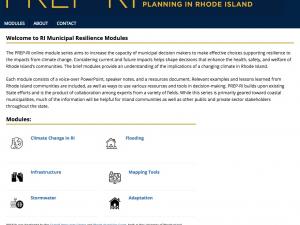 Screen capture from the PREP-RI website