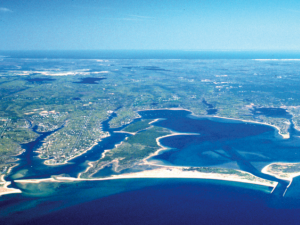 Aerial view of the Waquoit Bay National Estuarine Research Reserve