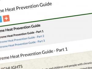 Screen capture from the Extreme Heat Prevention Guide website