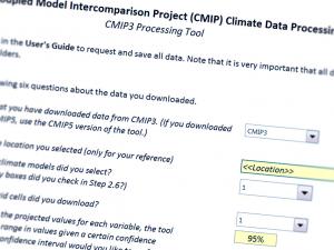 Screenshot from CMIP Climate Data Processing Tool