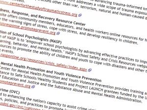 Screen capture from the Disaster Behavioral Health Information Series website