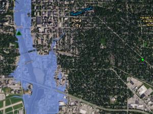 Screen capture from the Flood Inundation Mapper