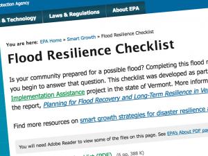 Screen capture from the Flood Resilience Checklist