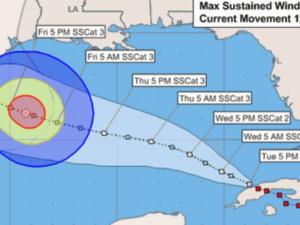 Screen capture from the HURREVAC tool