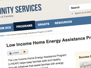 Screen capture from the LIHEAP website