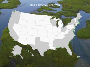 Map of U.S. states with green markers along coasts Map of U.S. states with green markers along coasts