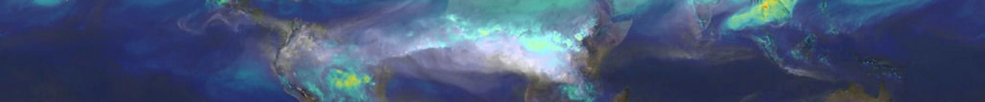 Map of Earth with rainfall detected