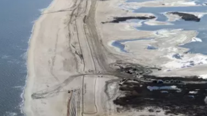 aerial view of a tidal marsh