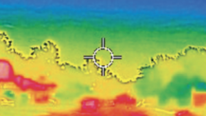 thermal image of a neighborhood street