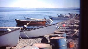 boats on a shore