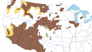 irregular color blocks on map of contiguous United States