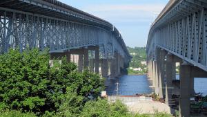 two bridges over water