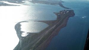 aerial view of alaskan islands
