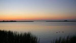 island coast at sunset