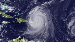 satellite image of a hurricane